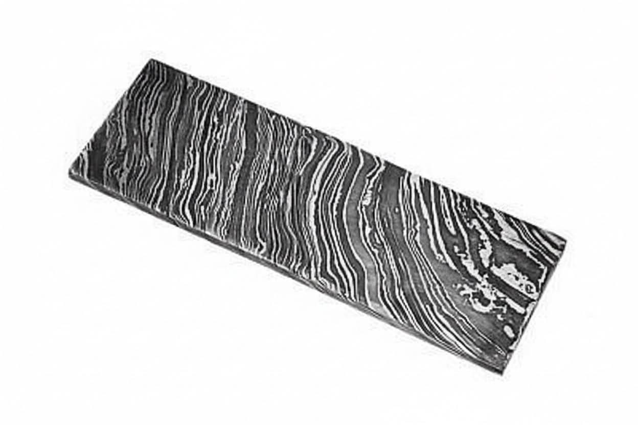 Damascus Steel Billet Bar 4mm Thick Pattern Welded Blank for Knife Making by JW SteelCrafts, Damascus knife detail photo 3