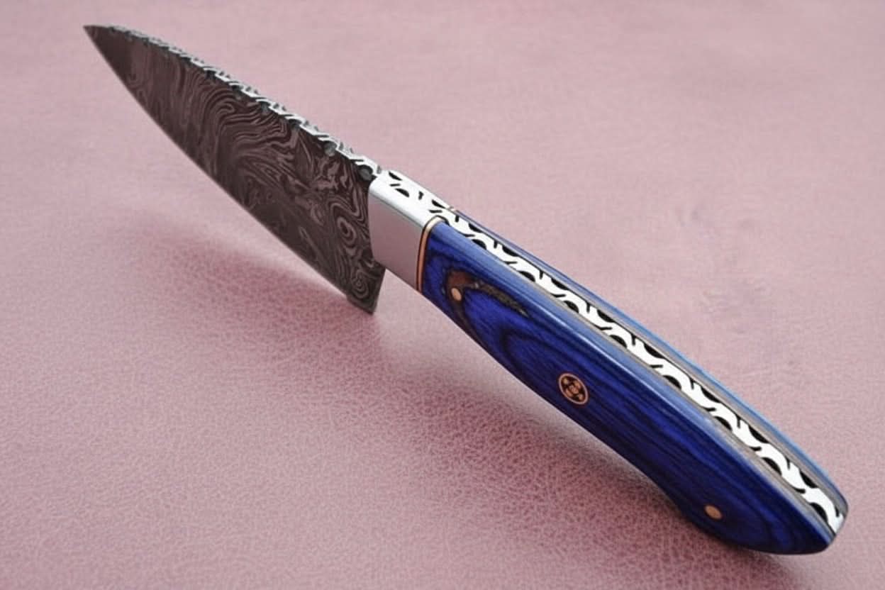 Custom Handmade Damascus Steel Chef Knife/ Kitchen Knife/Perfect Gift DK-0263 by JW SteelCrafts, Damascus knife detail photo 3