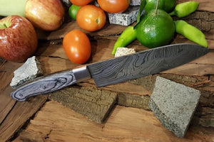 Custom Handmade Damascus Steel Chef knife/Kitchen Knife/Perfect Gift DK-060 by JW SteelCrafts, Damascus knife detail photo 4