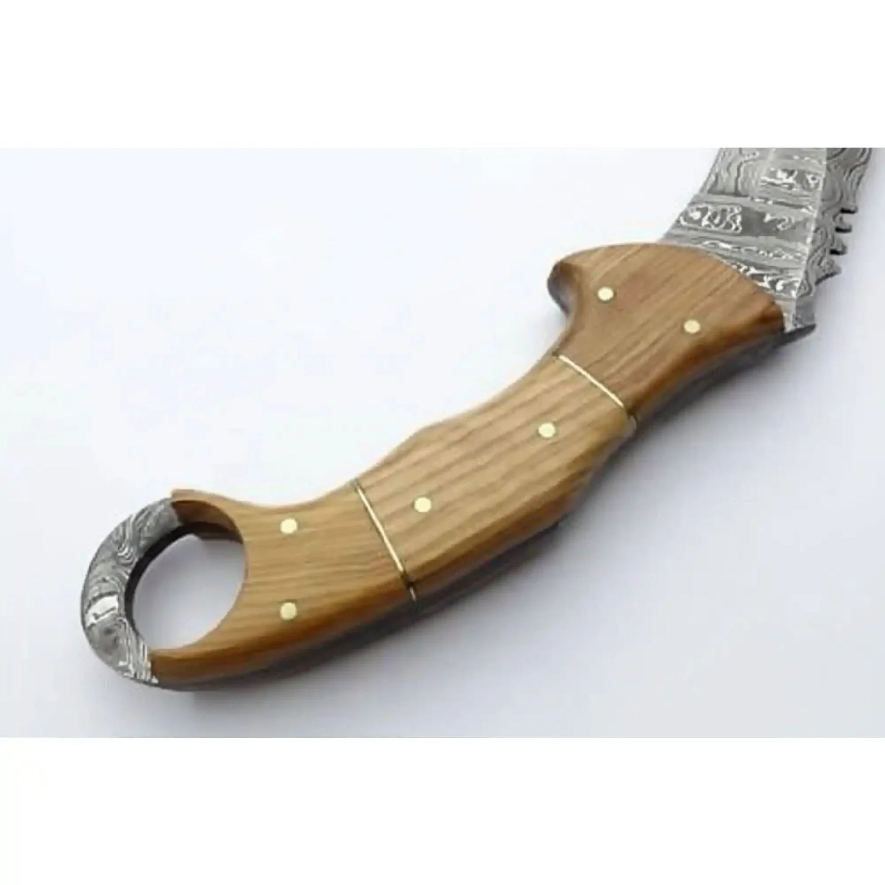 Custom Handmade Damascus Steel Full Tang Karambit Knife by JW SteelCrafts, Damascus knife detail photo 3