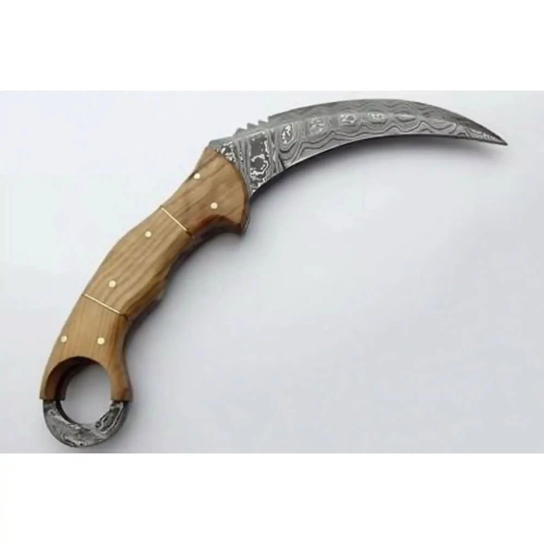 Custom Handmade Damascus Steel Full Tang Karambit Knife by JW SteelCrafts, Damascus knife detail photo 4