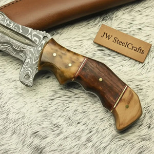 Custom Handmade HUNTING TRACKER Tactical Hunter Blade Survival by JW SteelCrafts, Southern handmade gift detail photo 4