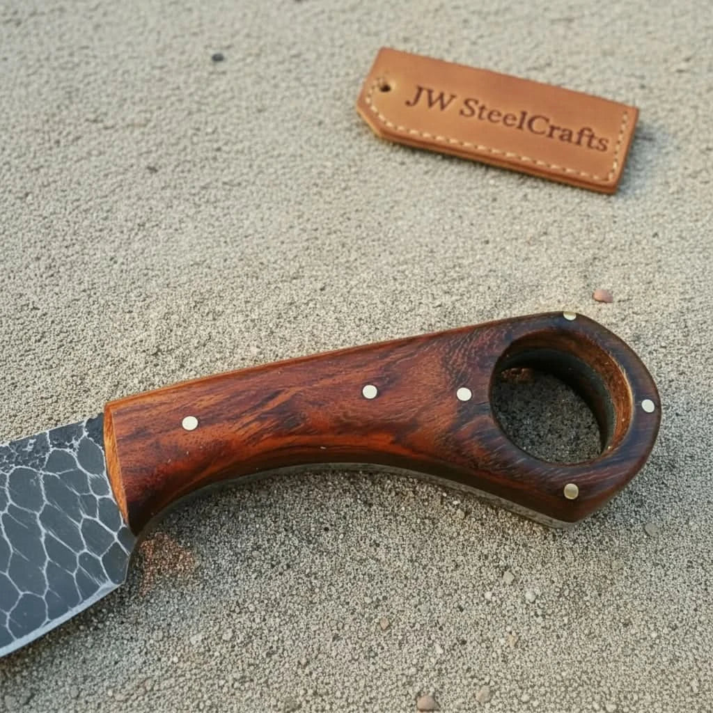 Custom Handmade Karambit knife/fighting knife by JW SteelCrafts, Damascus knife detail photo 4