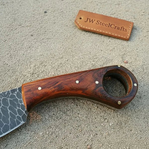 Custom Handmade Karambit knife/fighting knife by JW SteelCrafts, Damascus knife detail photo 4
