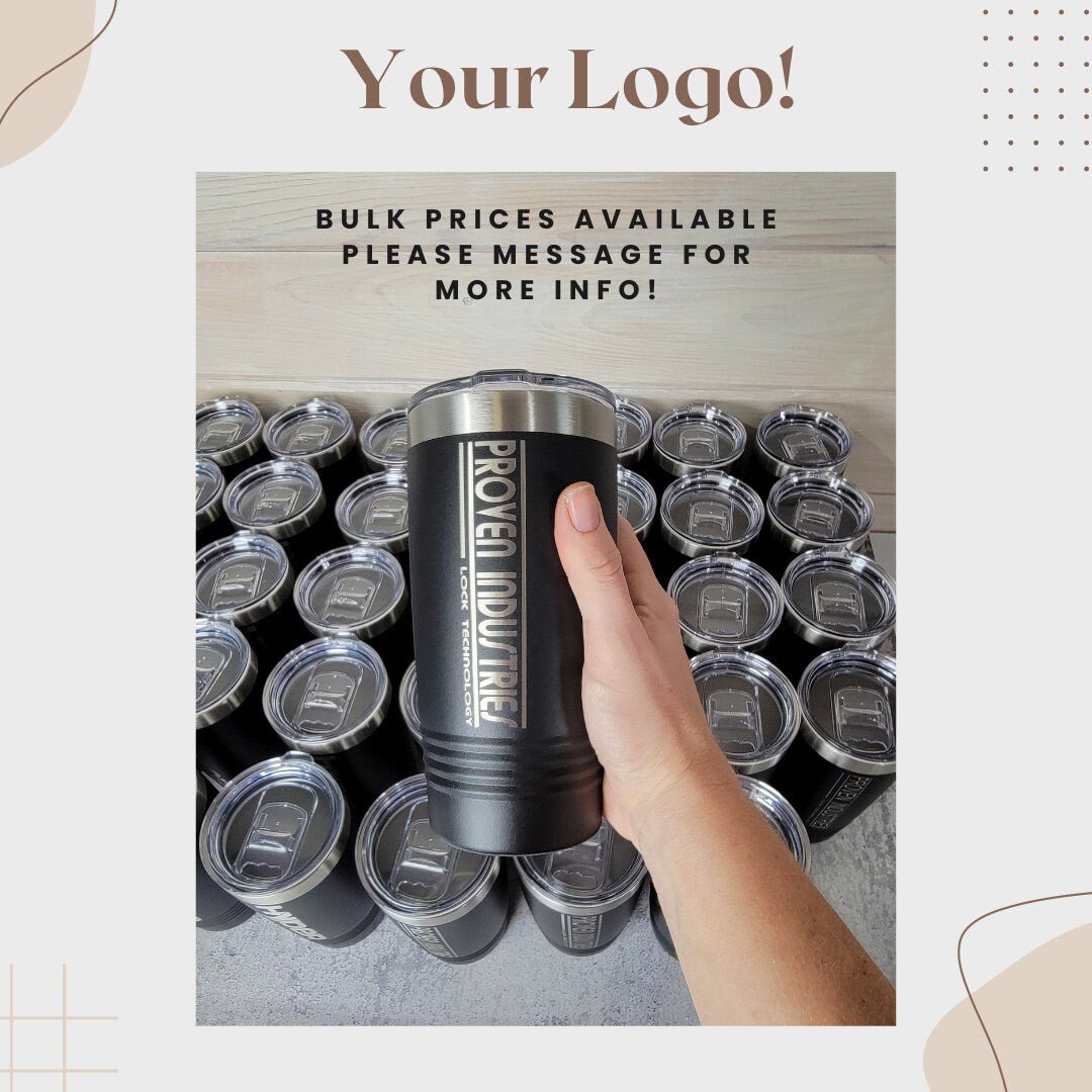 Custom Logo Tumbler detail view by EverLee Creations