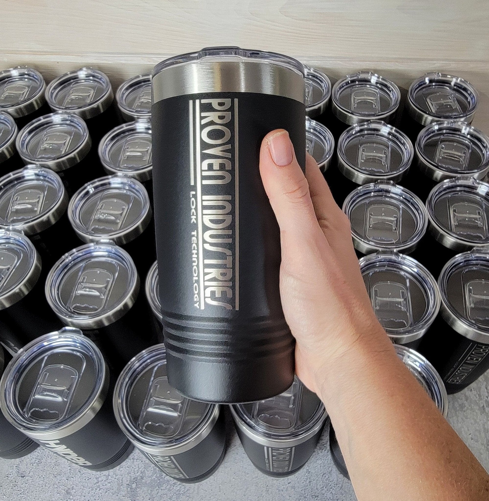 Custom Logo Tumbler detail view by EverLee Creations