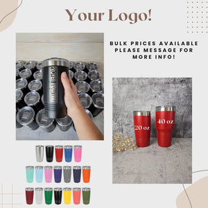 Custom Logo Tumbler detail view by EverLee Creations
