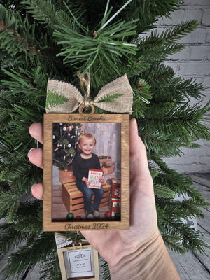 Custom Photo Ornament Picture Frame detail view by EverLee Creations