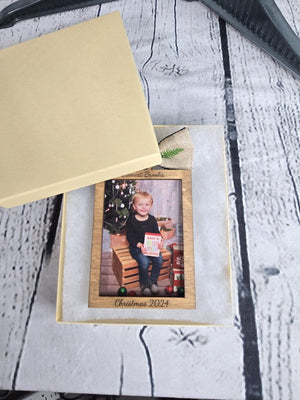 Custom Photo Ornament Picture Frame detail view by EverLee Creations