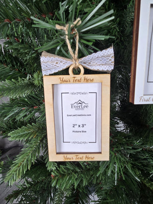 Custom Photo Ornament Picture Frame detail view by EverLee Creations