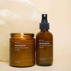 Lemon grove by gold + ivy, scented candle detail photo 4