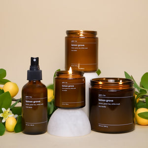 Lemon grove by gold + ivy, scented candle detail photo 5