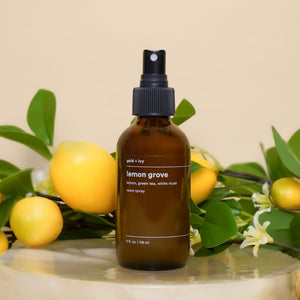 Lemon grove room + linen spray by gold + ivy, room spray main product photo