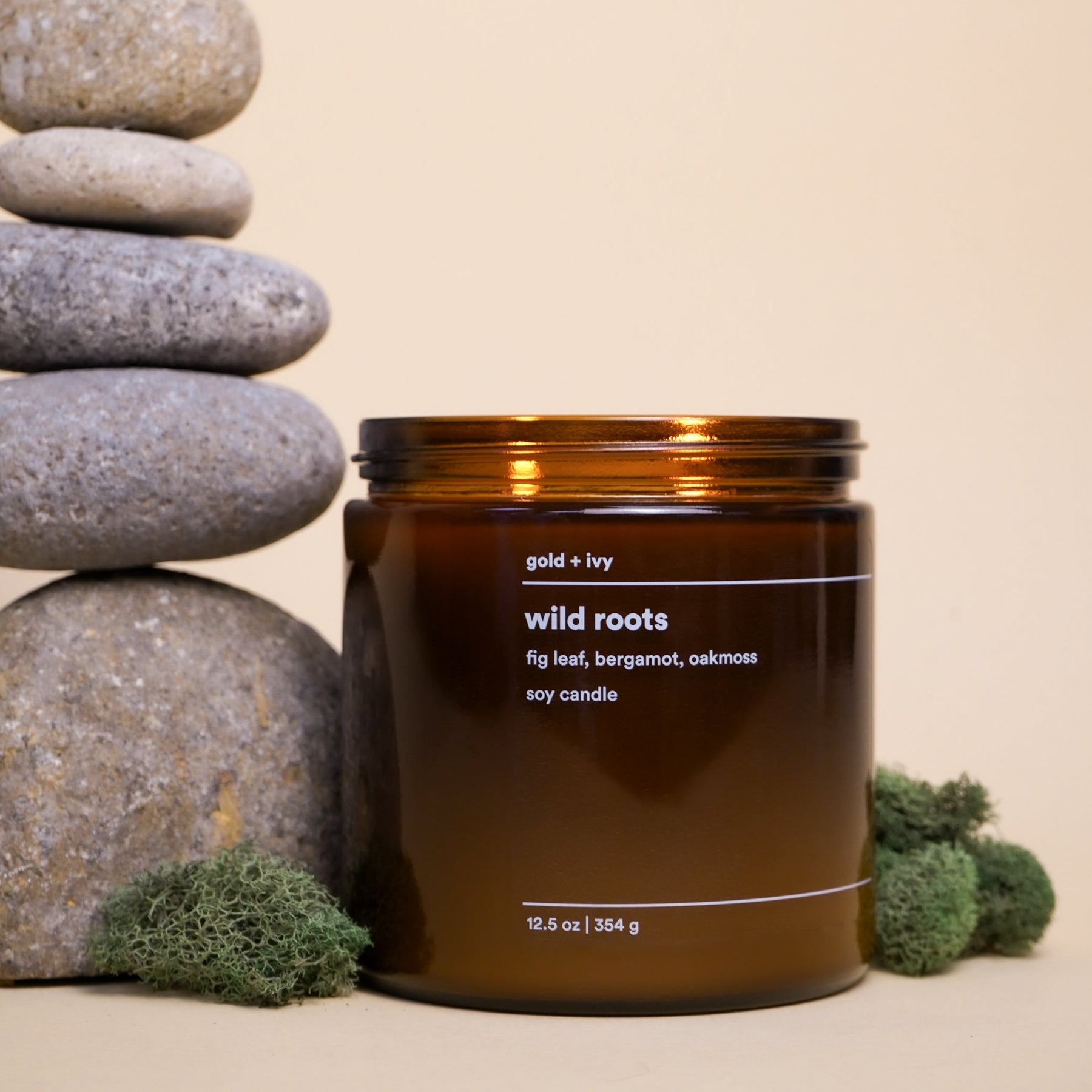 Wild roots by gold + ivy, scented candle detail photo 4