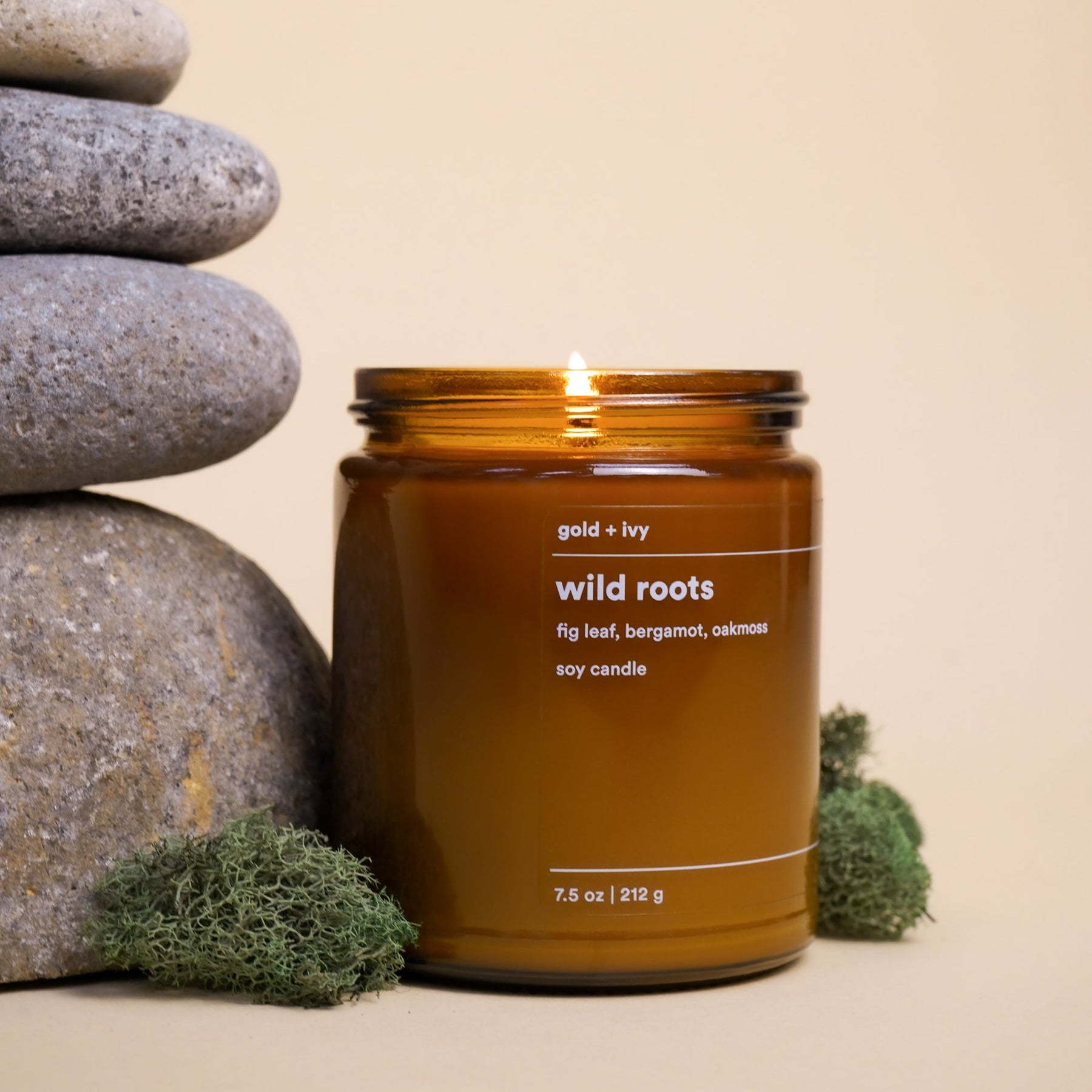 Wild roots by gold + ivy, scented candle detail photo 6
