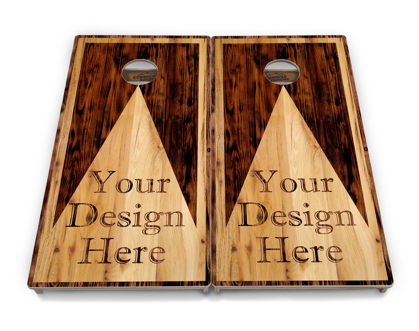Custom Wooden Triangle Cornhole Boards - Tournament Series