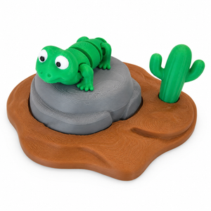 3D Printed Green Lizard Desert Playset by The Tween Space, paper gift main product photo