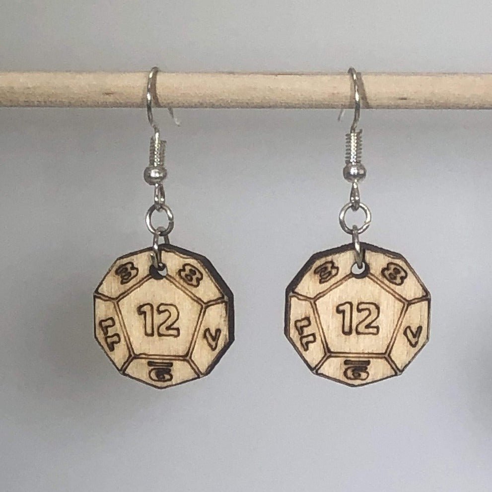 DnD Dice Earrings | Tabletop Gaming Jewelry detail view by Cate's Concepts, LLC
