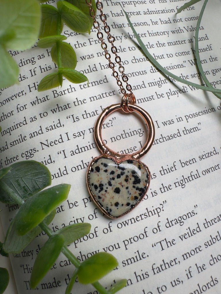 Dalmatian Jasper Heart Necklace by Copper Ashes