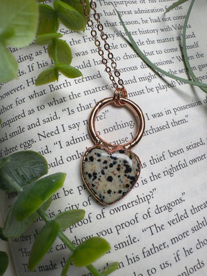 Dalmatian Jasper Heart Necklace by Copper Ashes