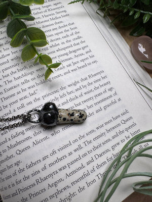 Dalmatian Jasper Penis Necklace detail view by Copper Ashes