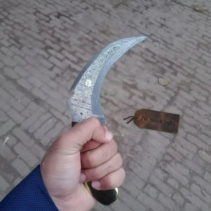 Damascus karambit knife.. by JW SteelCrafts, Damascus knife detail photo 2
