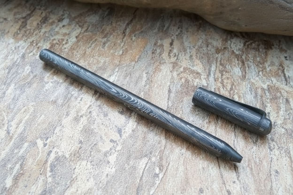Damascus Knife Handmade - 06'' Damascus steel Ball point DE-0084 by JW SteelCrafts, Damascus knife main product photo