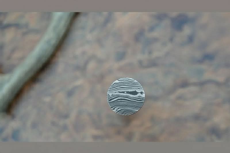Damascus Steel Rod for Ring Making 10 Inch Round Damascus Bar Handmade Pattern Steel by JW SteelCrafts, handmade jewelry detail photo 3