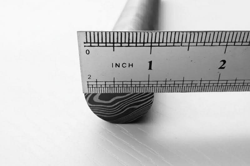 Damascus Steel Rod 10 Inch Round Pattern Welded Bar for Ring Making by JW SteelCrafts, handmade jewelry detail photo 4