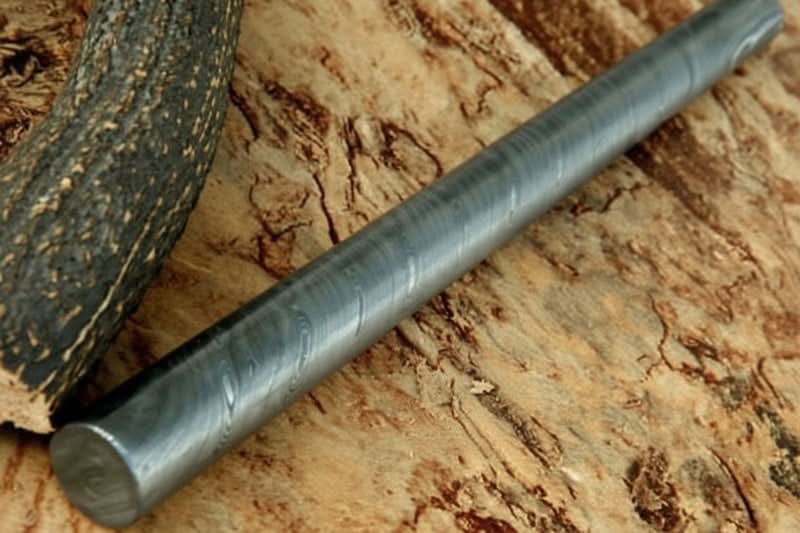 8 Inch Handmade Damascus Steel Round Rod for Rings Guards and Jewelry Making 30 mm by JW SteelCrafts, handmade jewelry detail photo 4