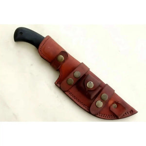 Damascus Steel Tracker Knife with Black Handle – 10 Inch Overall by JW SteelCrafts, Damascus knife detail photo 3