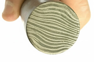 10.5 Inch Twisted Damascus Steel Round Bar 30 mm Billet for Ring and Guard Making by JW SteelCrafts, handmade jewelry detail photo 3