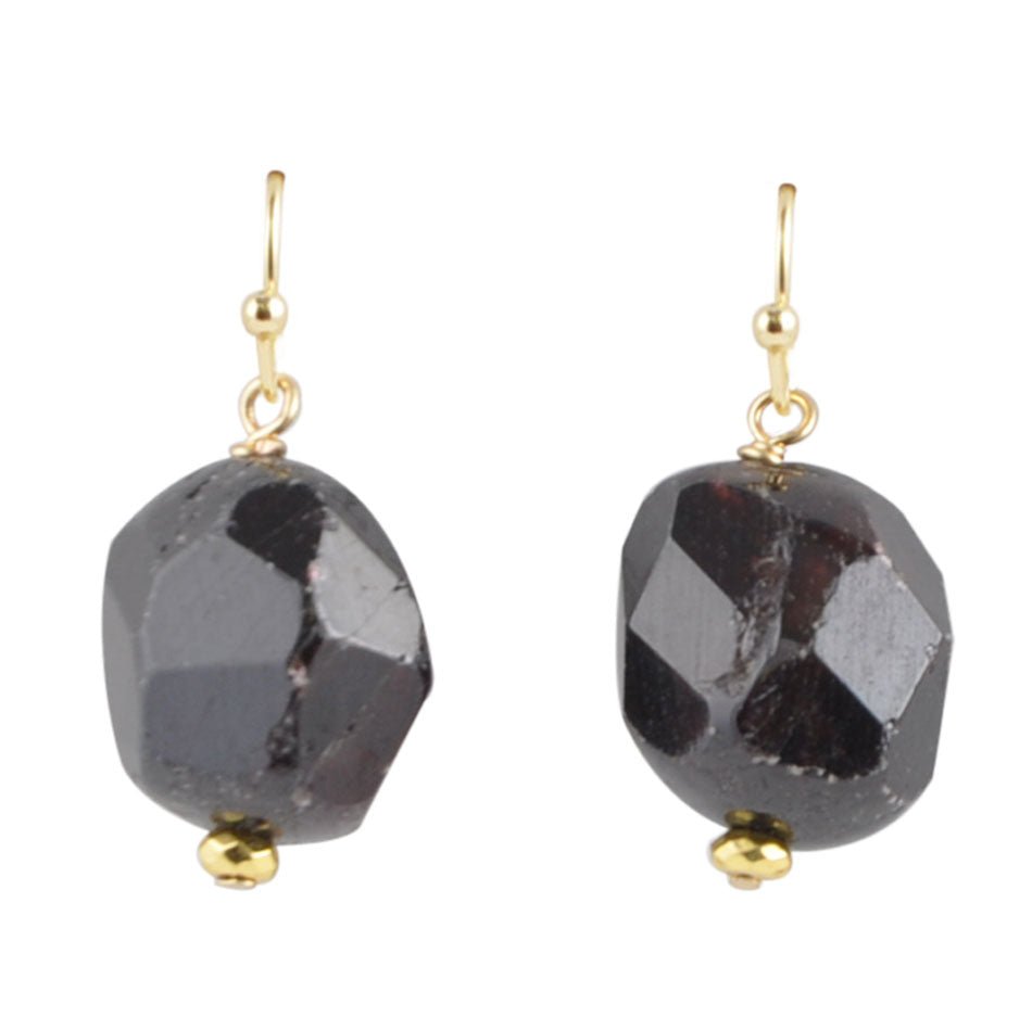 Dark Purple Garnet Drop Earring by Barse Jewelry