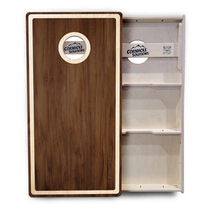 Dark Wood Natural Border Cornhole Boards - Professional Tournament Series