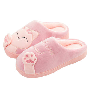 Cute Plush Cat Slippers for Winter Home Wear by The Mississippi Mermaid Mercantile - view 2
