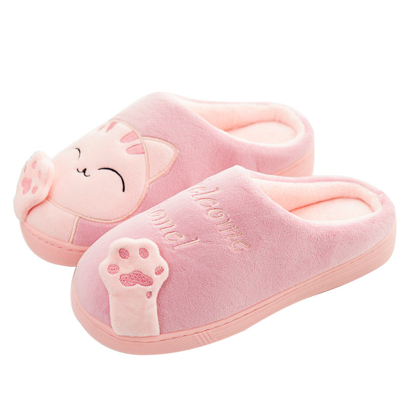 Cute Plush Cat Slippers for Winter Home Wear by The Mississippi Mermaid Mercantile - view 2
