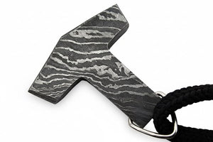 DE-0014 Custom Handmade Damascus steel Viking pendant /Thor Hammer Pendant/Jeweller by JW SteelCrafts, handmade jewelry detail photo 2