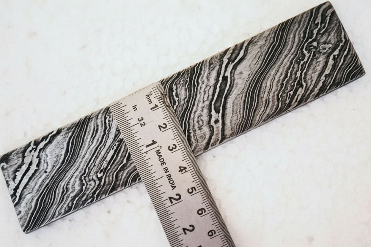 Damascus Steel Billet Bar 10" Pattern Welded Blank for Knife Making by JW SteelCrafts, Damascus knife detail photo 3