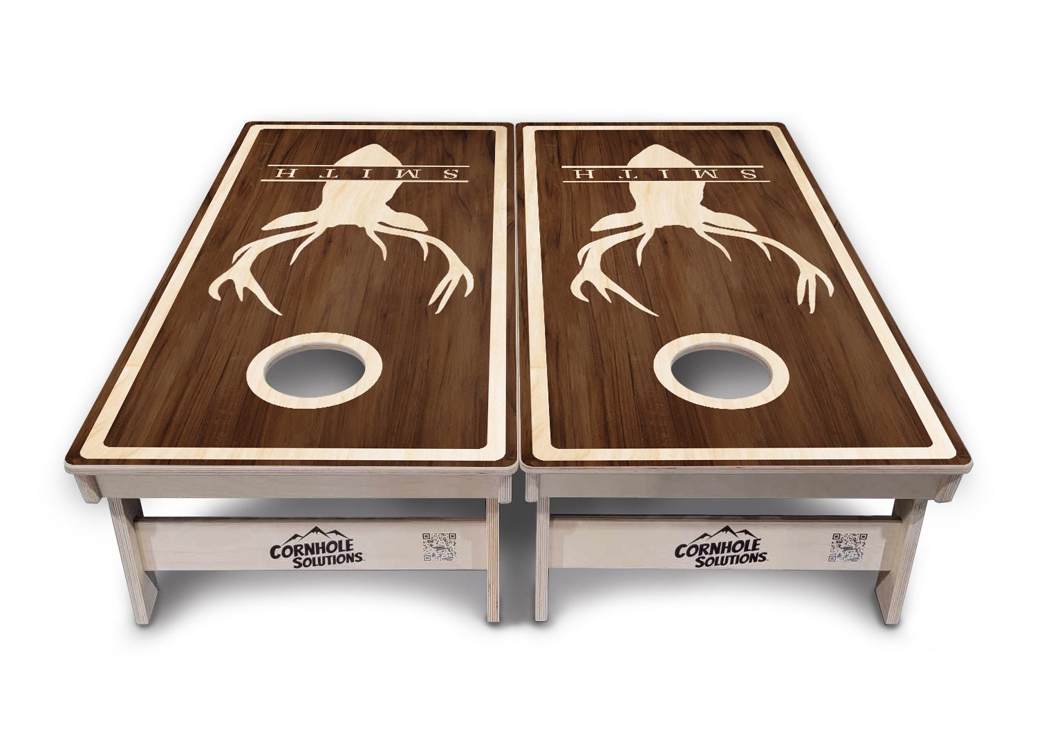 Deer Head Name Cornhole Boards - Tournament Series