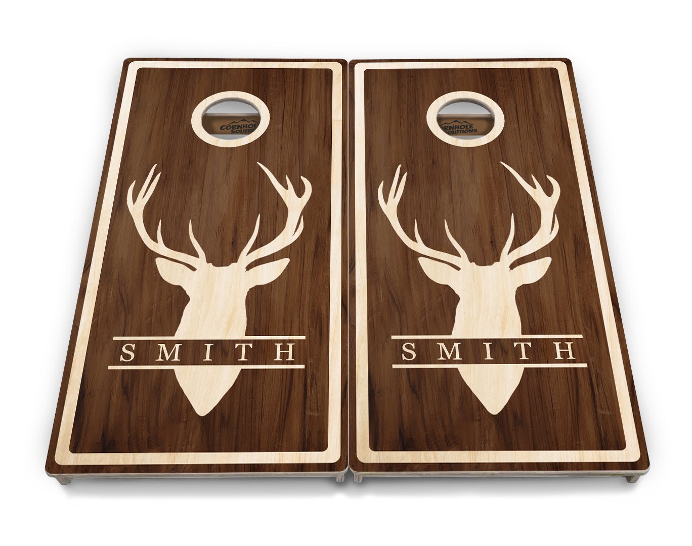 Deer Head Name Cornhole Boards - Tournament Series