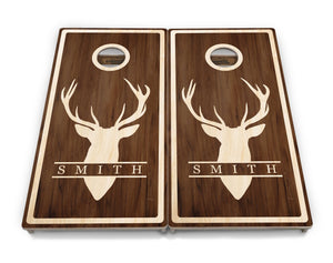Deer Head Name Cornhole Boards - Tournament Series
