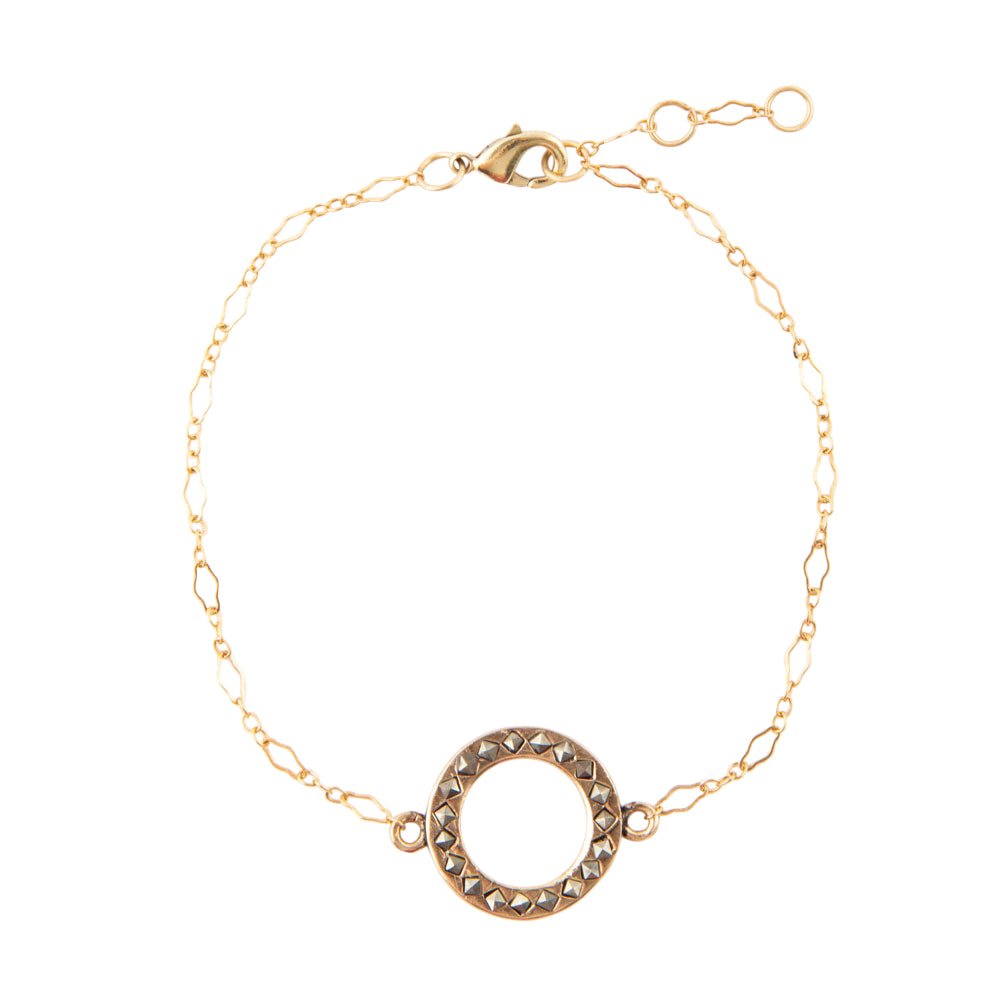 Delicate Stones Line Bronze Bracelet by Barse Jewelry