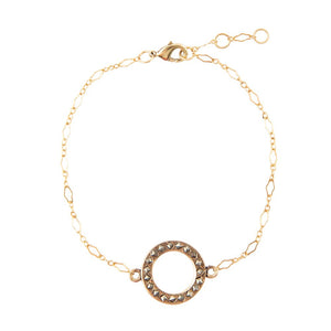 Delicate Stones Line Bronze Bracelet by Barse Jewelry