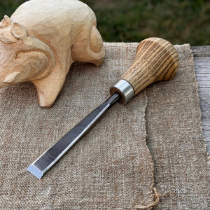 Detail Carving Chisel with Palm Handle, 10 mm (0.39 inches) by Sharky Forged Steel Tools