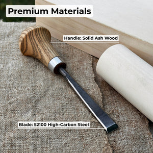 Detail Carving Chisel with Palm Handle, 10 mm (0.39 inches) detail view by Sharky Forged Steel Tools