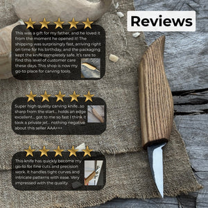 Detail Knife for Wood Carving, 4 cm (1.57 inches) detail view by Sharky Forged Steel Tools