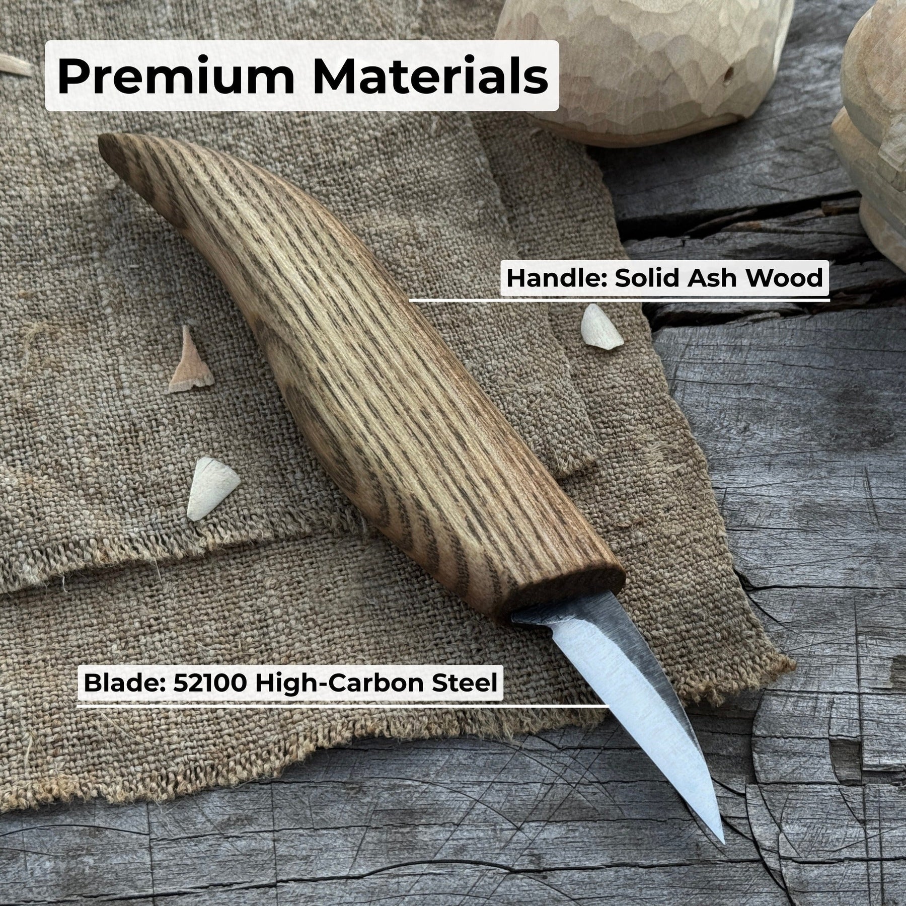 Detail Knife for Wood Carving, 4 cm (1.57 inches) detail view by Sharky Forged Steel Tools