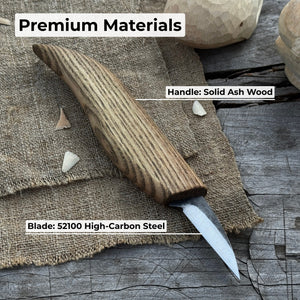 Detail Knife for Wood Carving, 4 cm (1.57 inches) detail view by Sharky Forged Steel Tools