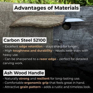 Detail Knife for Wood Carving, 4 cm (1.57 inches) detail view by Sharky Forged Steel Tools