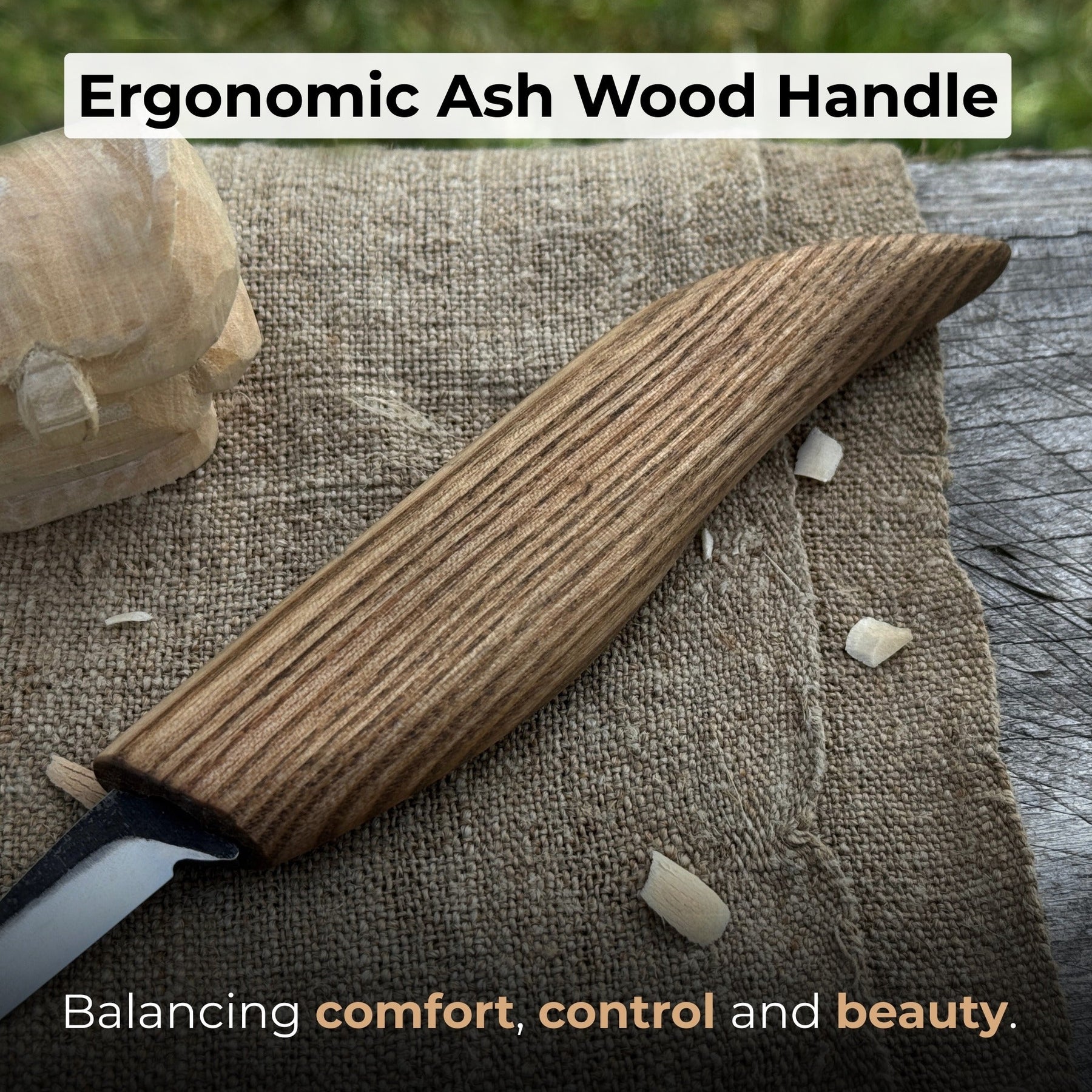 Detail Knife for Wood Carving, 4 cm (1.57 inches) detail view by Sharky Forged Steel Tools